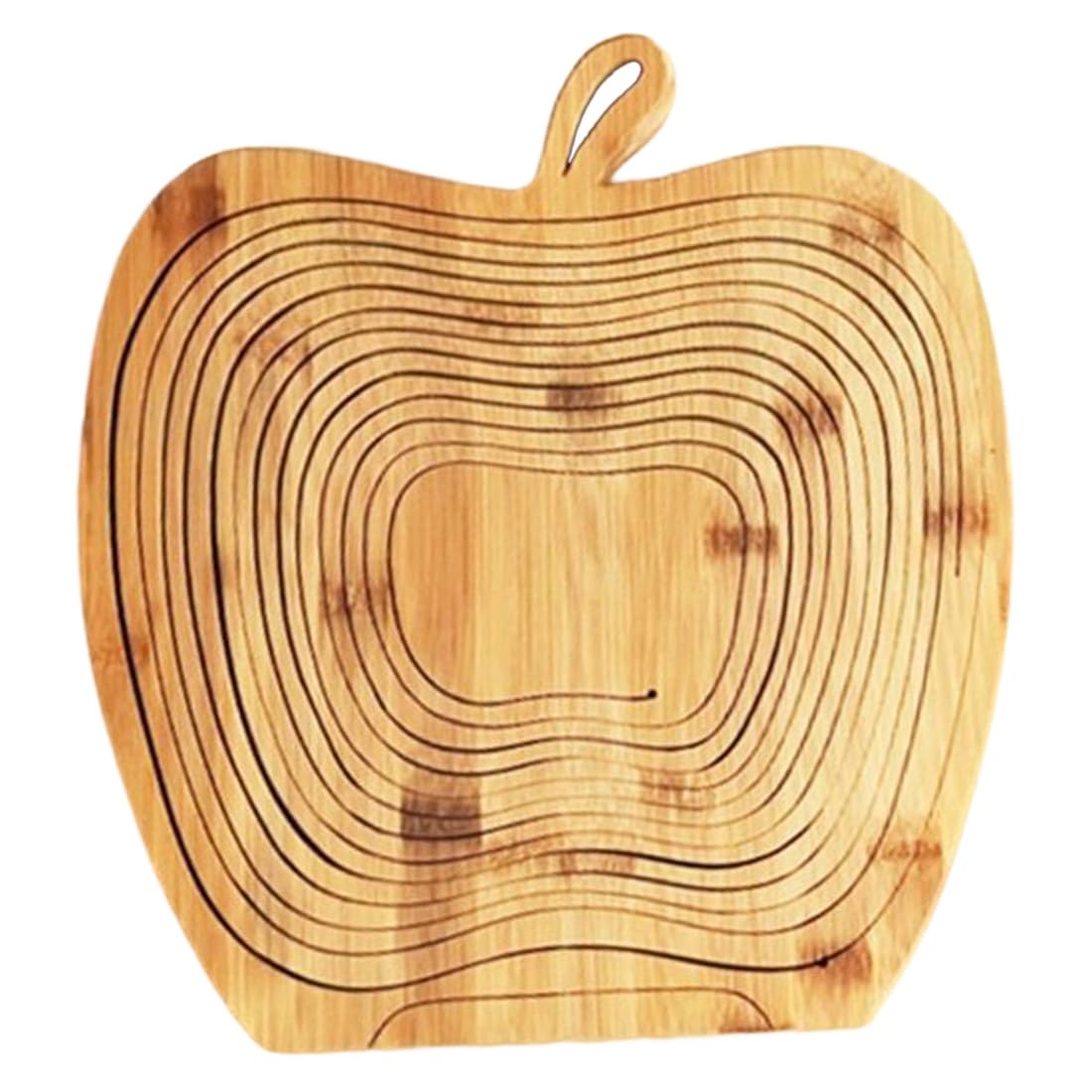 Hndhbfgrt Bamboo Folding Trivet Fruit Basket Chopping Board Vegetable Bowl Storage Container Tray