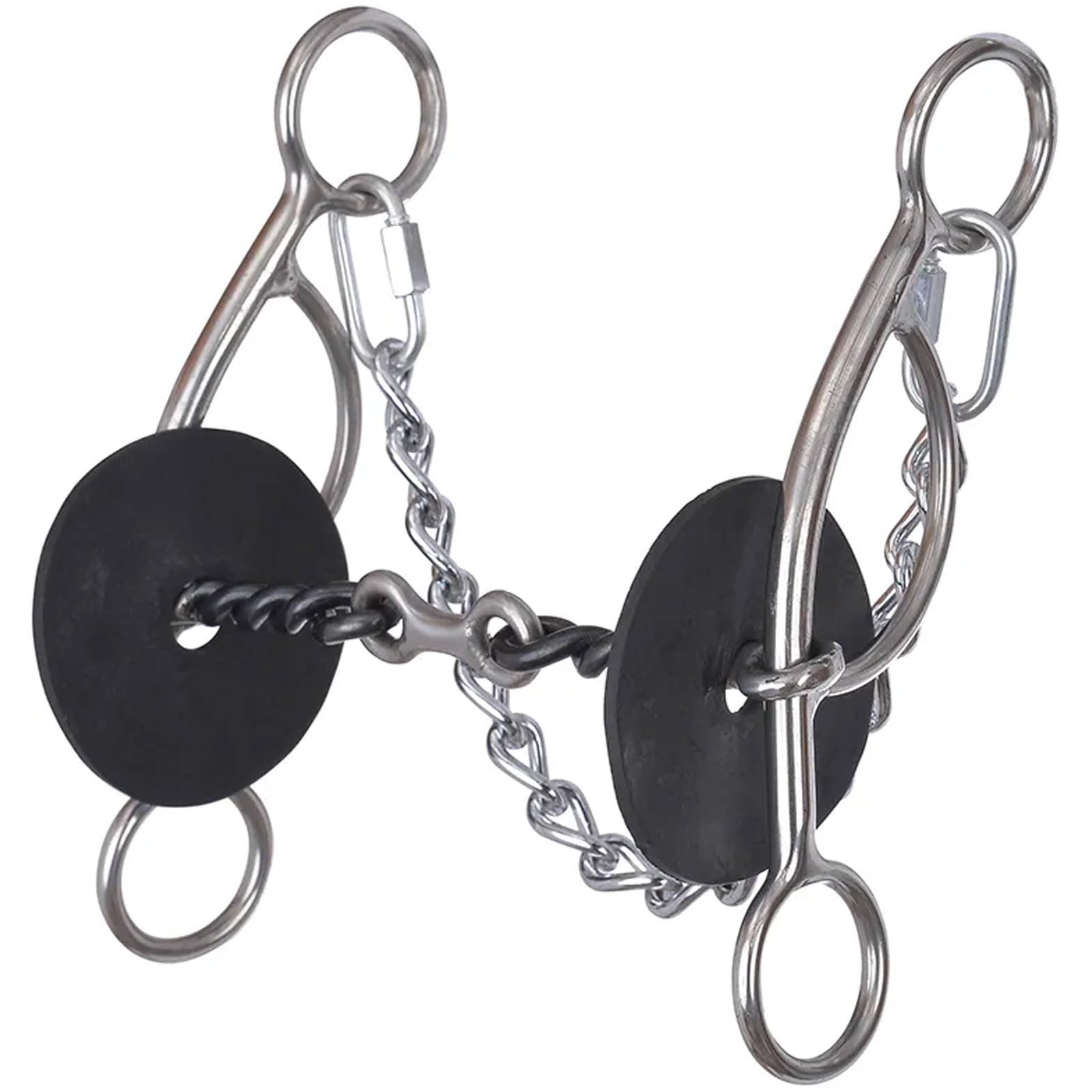 Reinsman 0119-5000 Josey Mattie Gag Bit | Stage C Barrel Racing Performance Horse Bit with 7" Stainless Steel Cheeks & 5 1/2" Sweet Iron 3-Piece Twisted Dogbone Mouthpiece