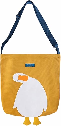 AWXZOM Linda bolsa de lona gráfica bolsa de mano divertida bolsa de mano para la escuela bolsa de comestibles Amarillo
