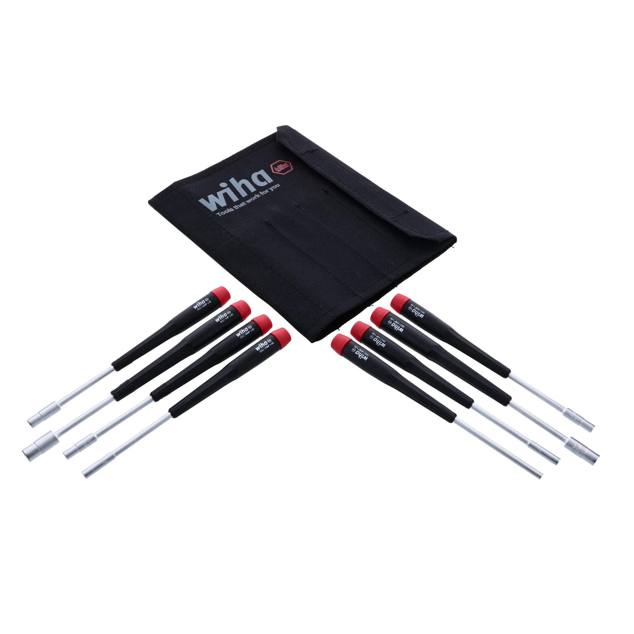WihaPrecision Inch Nut Driver Set, 8 Piece