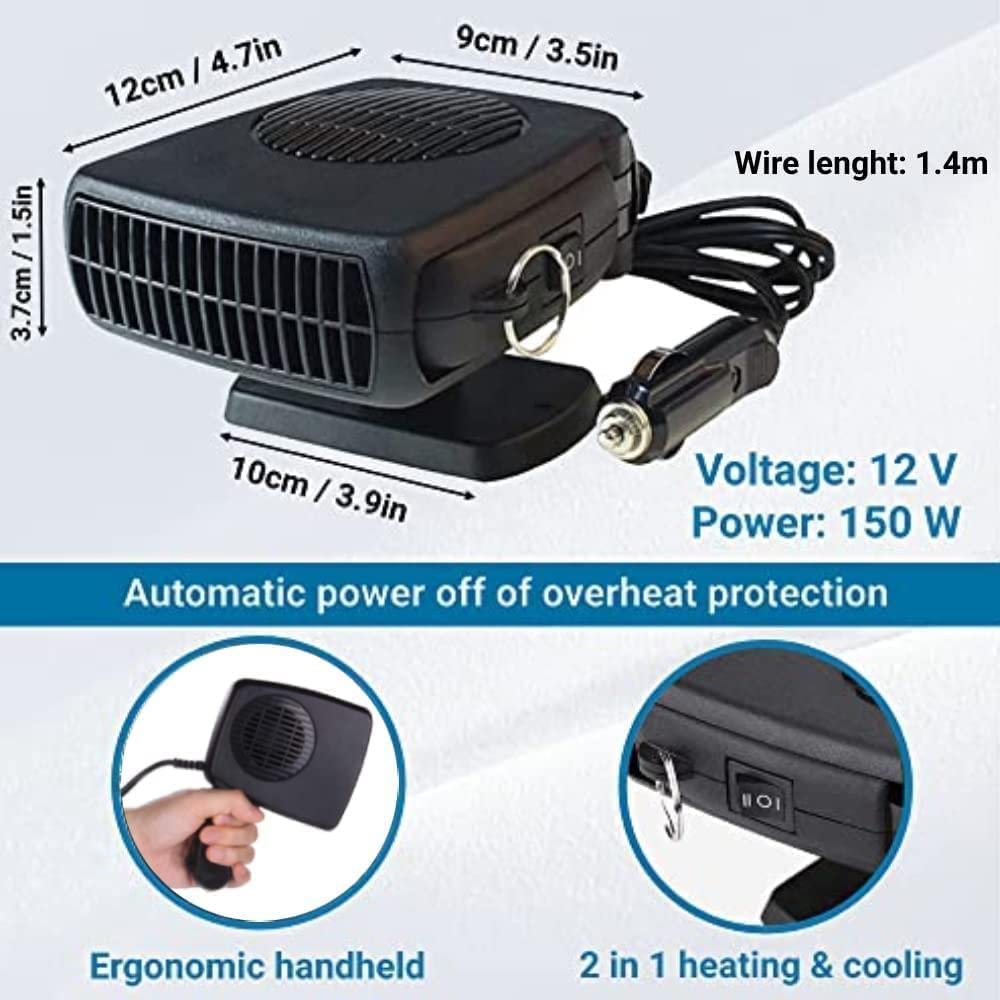 Chauffage De Voiture 2 En 1 - Dégivreur Portable 12 V