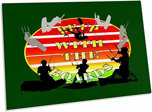 3dRose Be Up with The Boards Kitesurf Vector Art Yellow Text - Desk Pad Place Mats dpd-355299-1