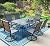 PHI VILLA 7 Piece Patio Dining Set for 6, 1 Large Metal Table and 6 Outdoor Dining Chairs with High Back and Padded Textilene, Outdoor Furniture Set for Garden, Yard