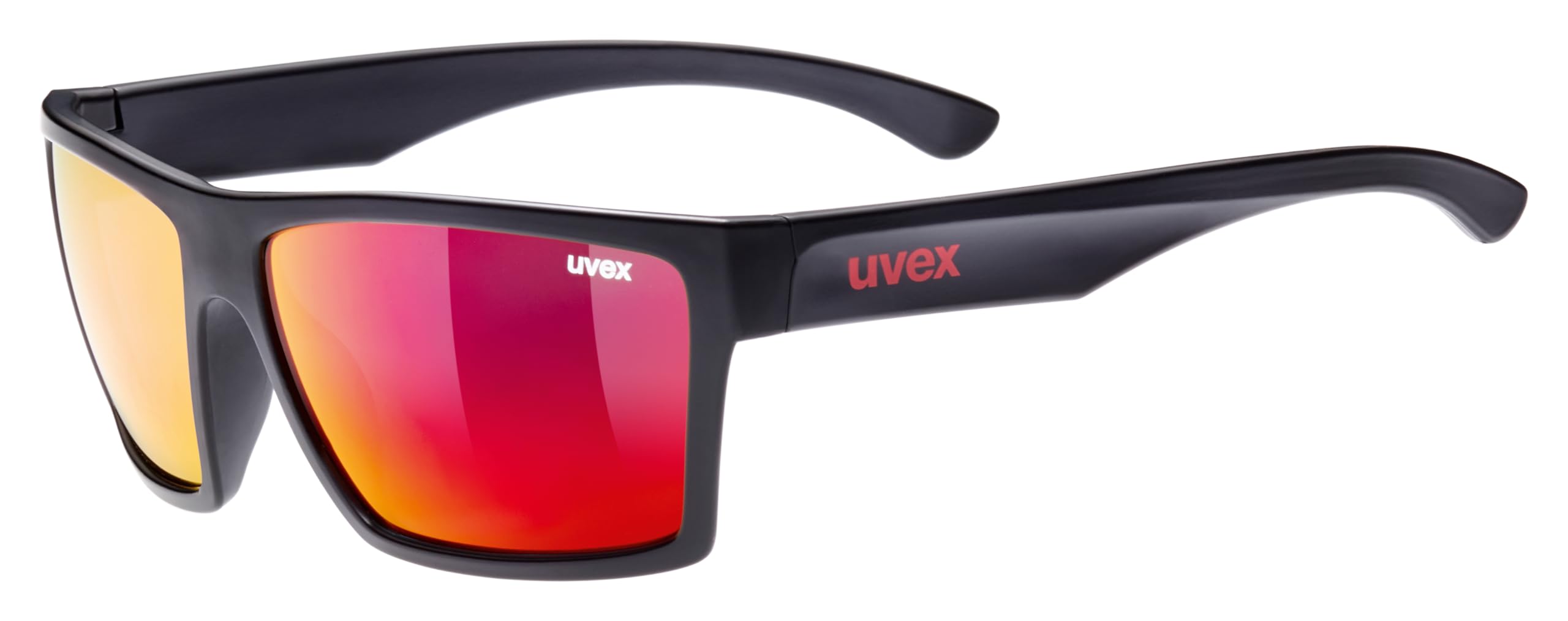 Uvex LGL 29, occhiali da sole unisex, specchiato, indice di filtrazione 3, black matt/​red, one size