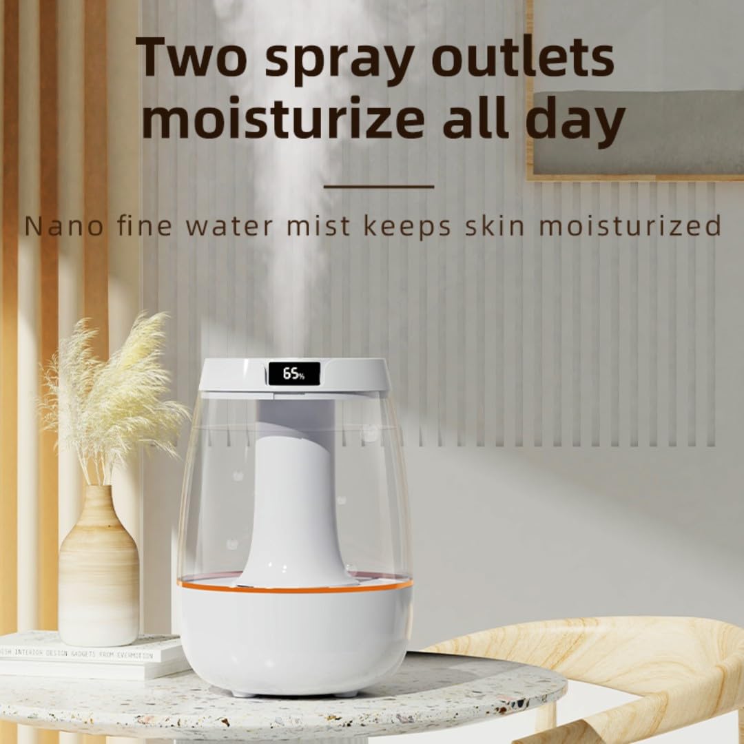 Nawilżacz powietrza 3 l, nawilżacz powietrza do sypialni, cichy nawilżacz powietrza na biurko, silna mgła, zasilacz USB, małe światło nocne, podwójny port natryskowy, ochrona przed suchym oparzeniem,