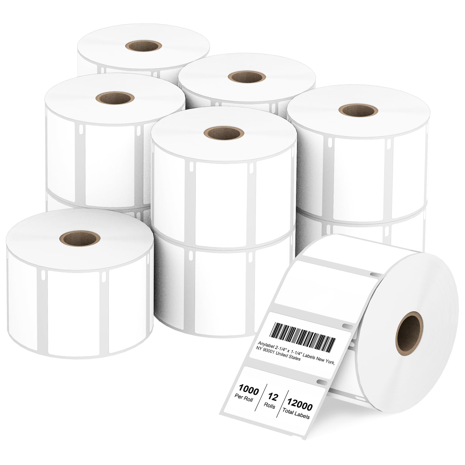 Anylabel Compatible 2-1/4" x 1-1/4" Direct Thermal Labels Replacement for DYMO 30334 Barcodes Address Postage, Compatible with Rollo, DYMO 4XL & Zebra