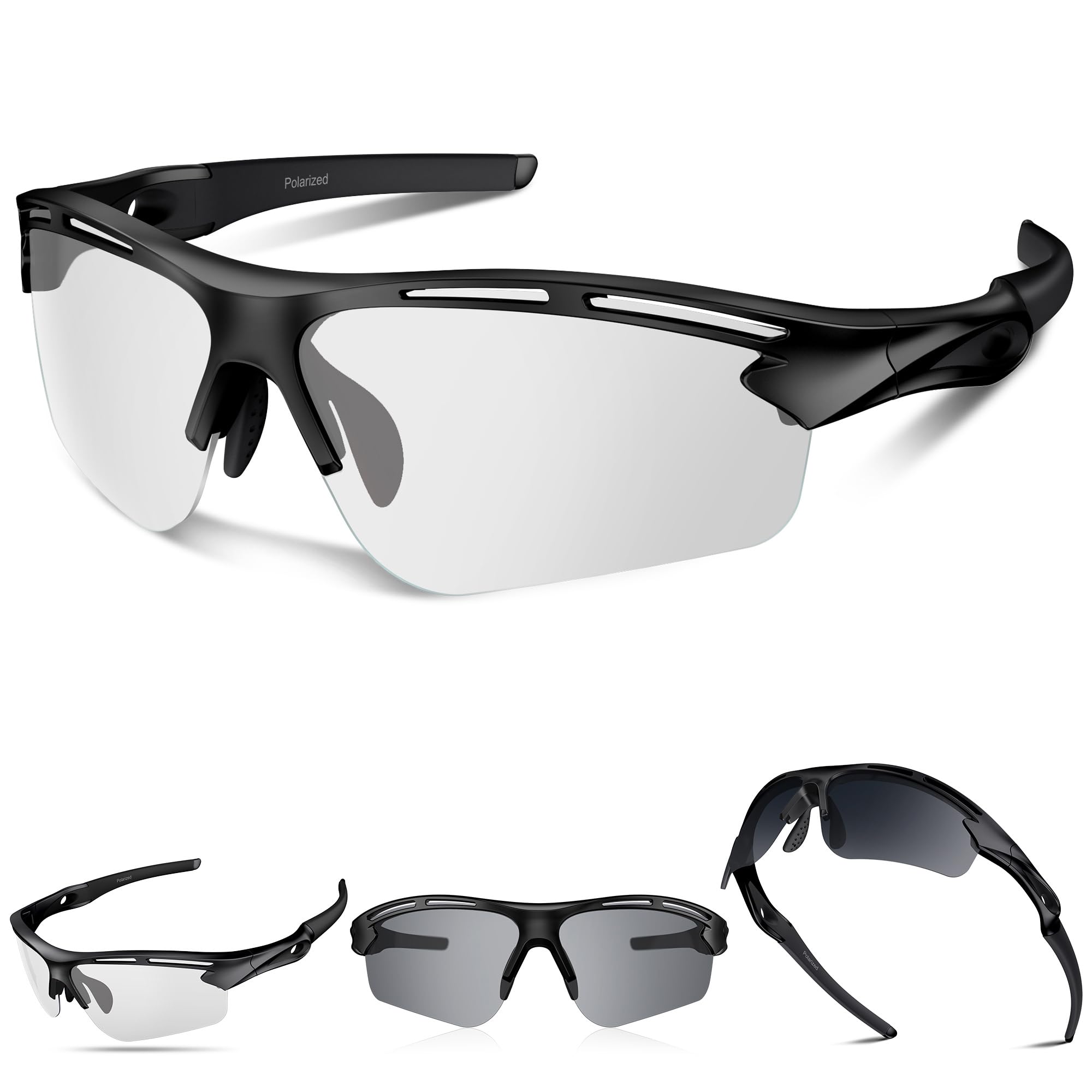 Polaryzacyjne sportowe okulary przeciwsłoneczne dla mężczyzn i kobiet, ochrona UV400 okulary przeciwsłoneczne do biegania, jazdy na rowerze, wędkowania, wędrówek, TR90