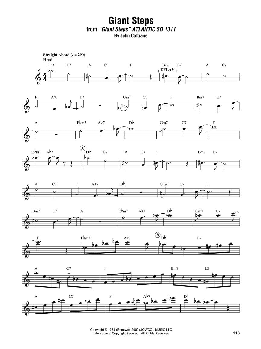 John coltrane - omnibook - instruments en si - for b-flat instruments