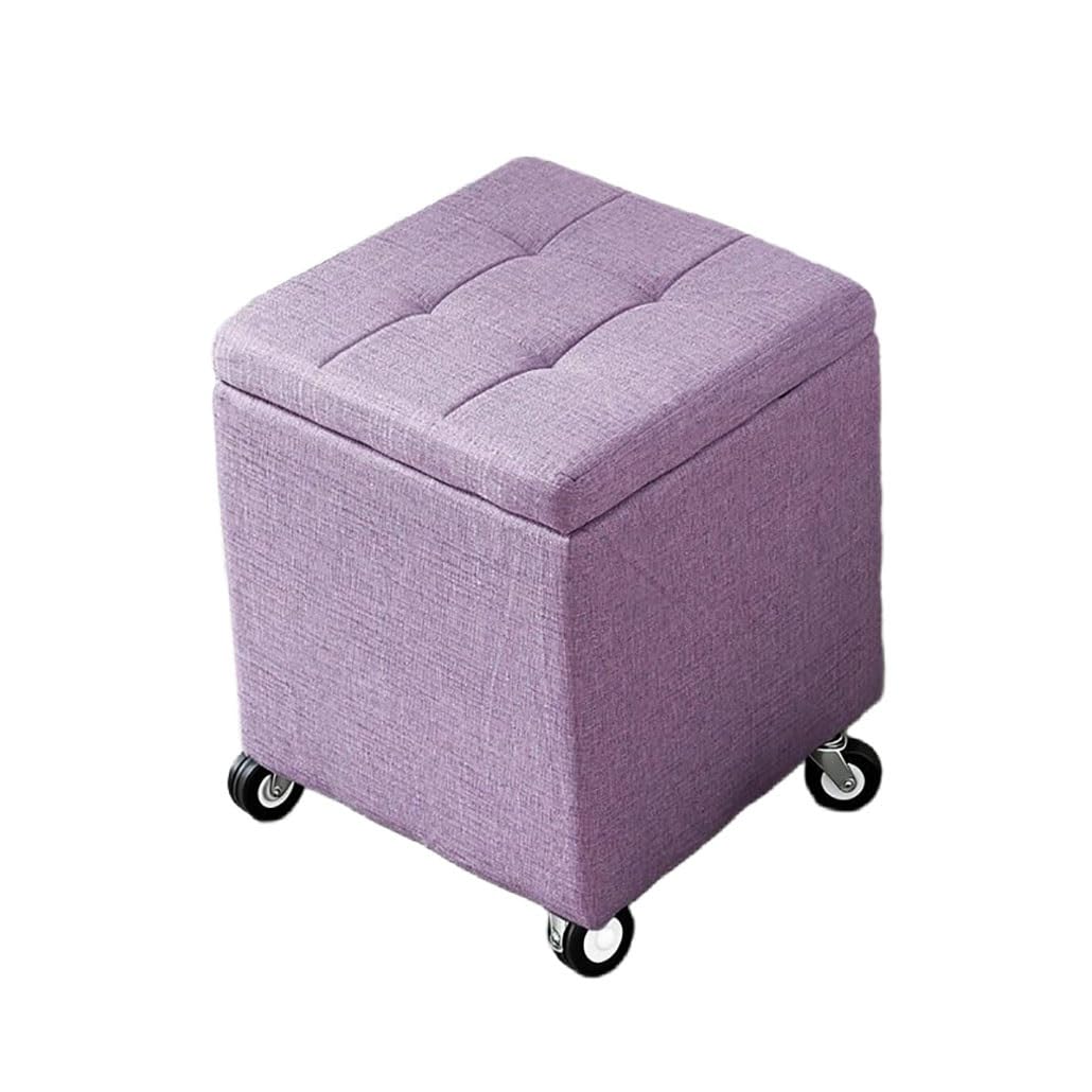 Table basse coffre de rangement pouf violet pour ranger et s'asseoir