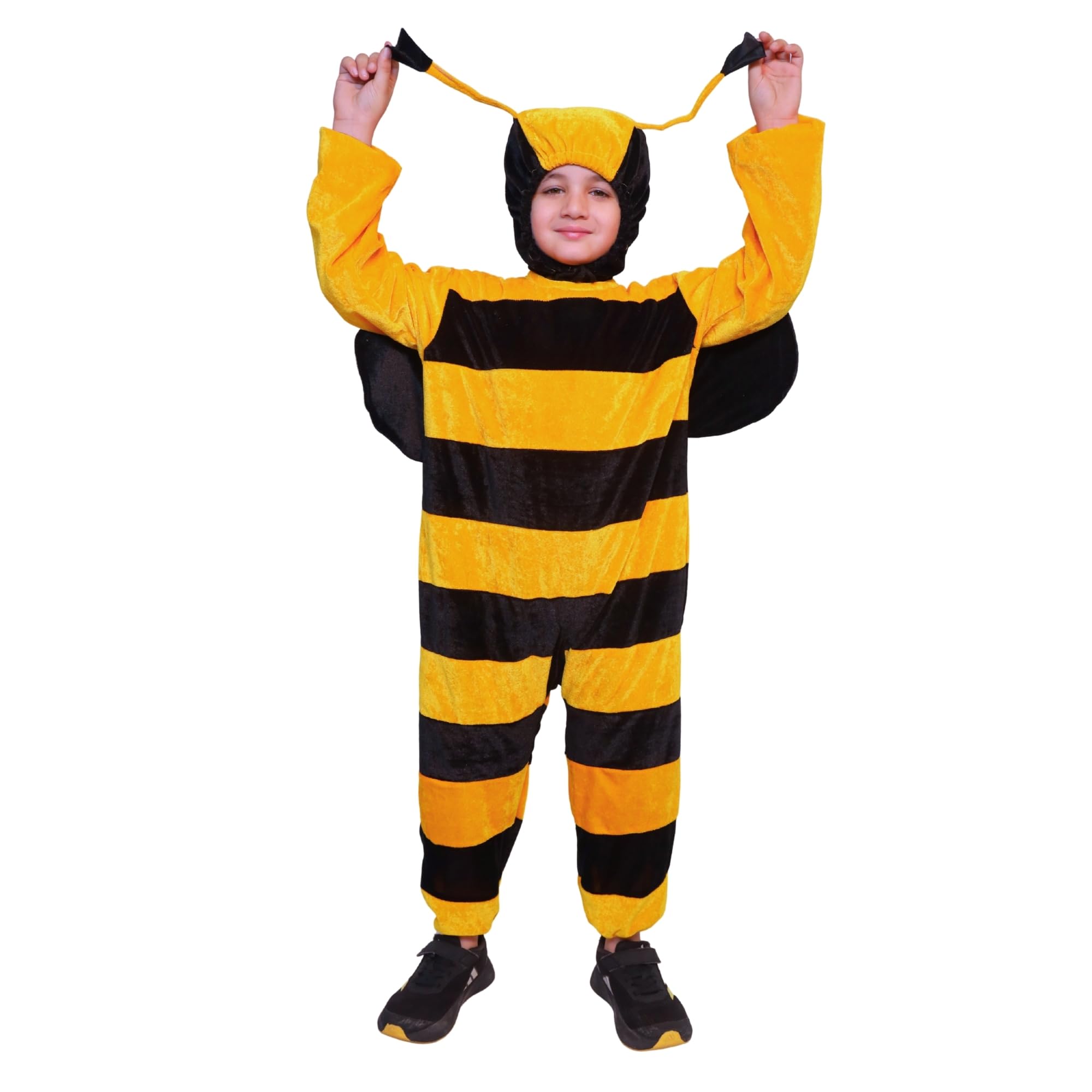 Kaku Fancy Dresses Honey Bee Insect Costume | Honey Bee Wings Fancy Dress | Honey Bee Costume -Yellow & Black, 3-4 Years, for Boys & Girls