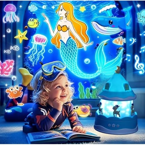 Night Light Projector for Kids,21 Sets of Films Star Galaxy Projector,360° Rotation Dimmable Star Projector for Boys and Girls, Birthday, Christmas Gifts,Room Decor