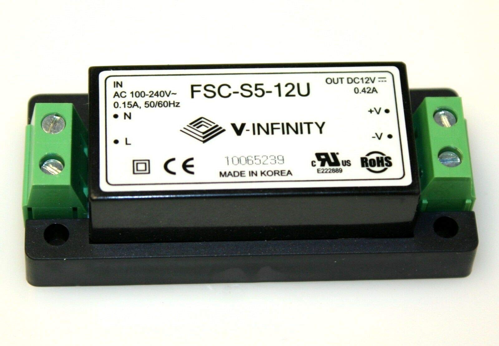 V-INFINITY FSC-S5-12U 5W Power Supply Module 100-240VAC IN & 12VDC/420mA Out - Foto 3