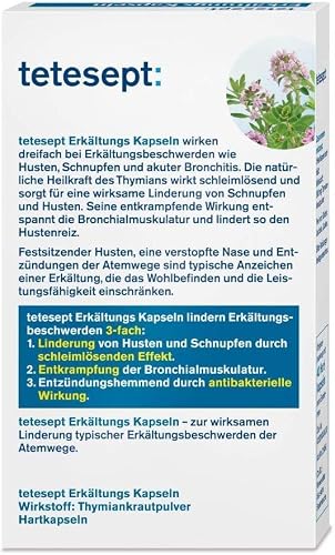 Tetesept Erkältungskapseln Grippemittel zur Linderung von Erkältungssymptomen