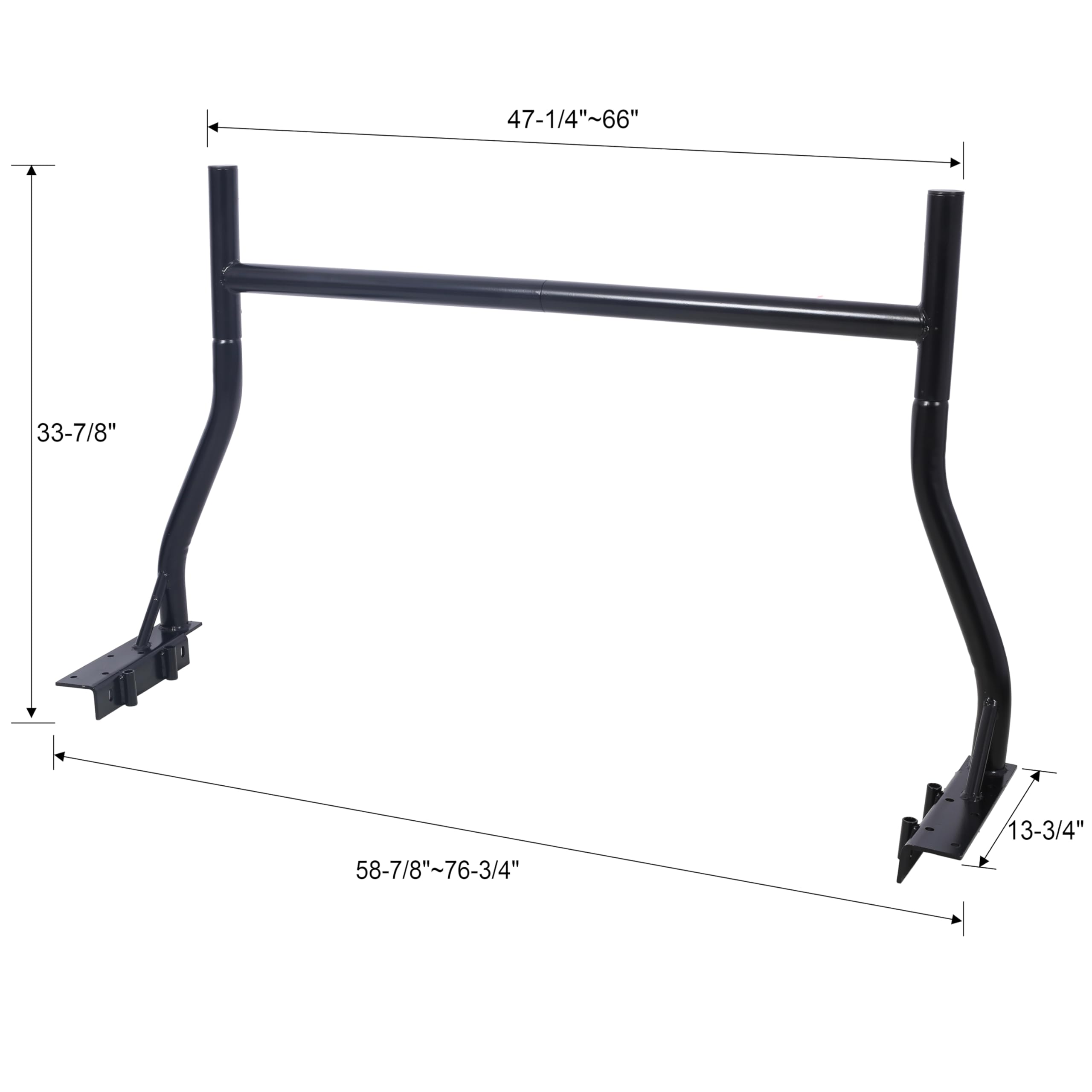 Benicabaly Heavy-Duty Extendable Truck Ladder Rack for Enhanced Transport, 800 lbs Capacity, Adjustable Width for Greater Versatility, Black