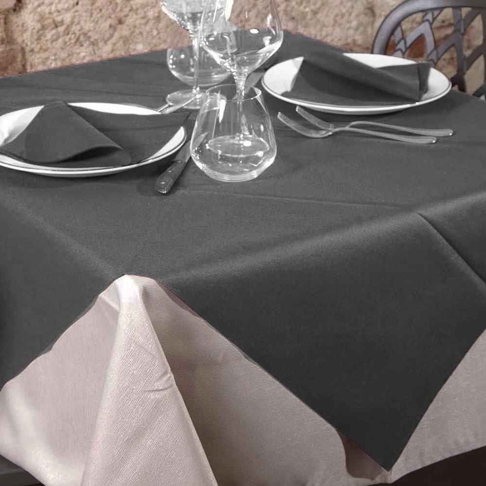 Palucart 100 tovaglie in tnt, misura 100x100 cm, colore Grigio, tovagliette coprimacchia tessuto non tessuto ideali per la ristorazione - F