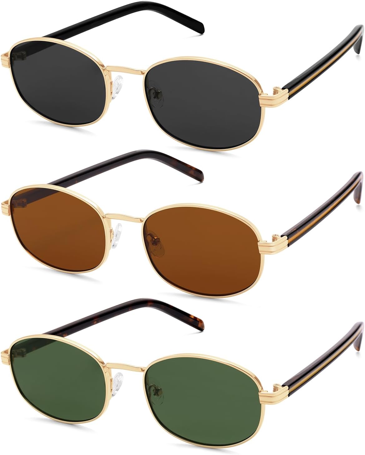 Trendy Retro Oval Sunglasses Womens Mens 90s Classic Vintage Sun Glasses AR81051