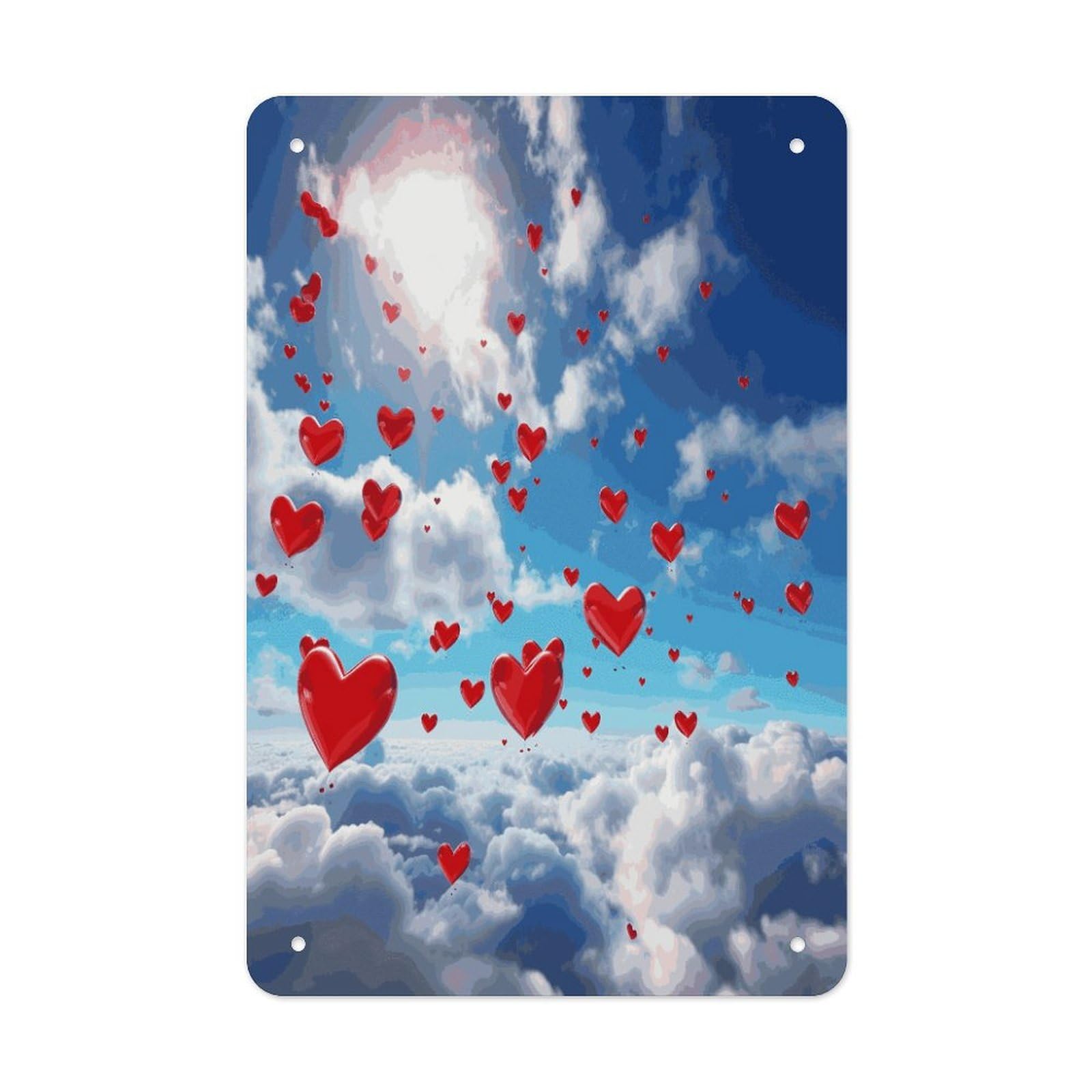 Btcowzrv Style Hearts In The Sky Metal Tin Sign Wall Decor Hanging Plaque