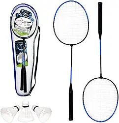 Kit Jogo Badminton 2 Raquetes e 3 Petecas com Bag