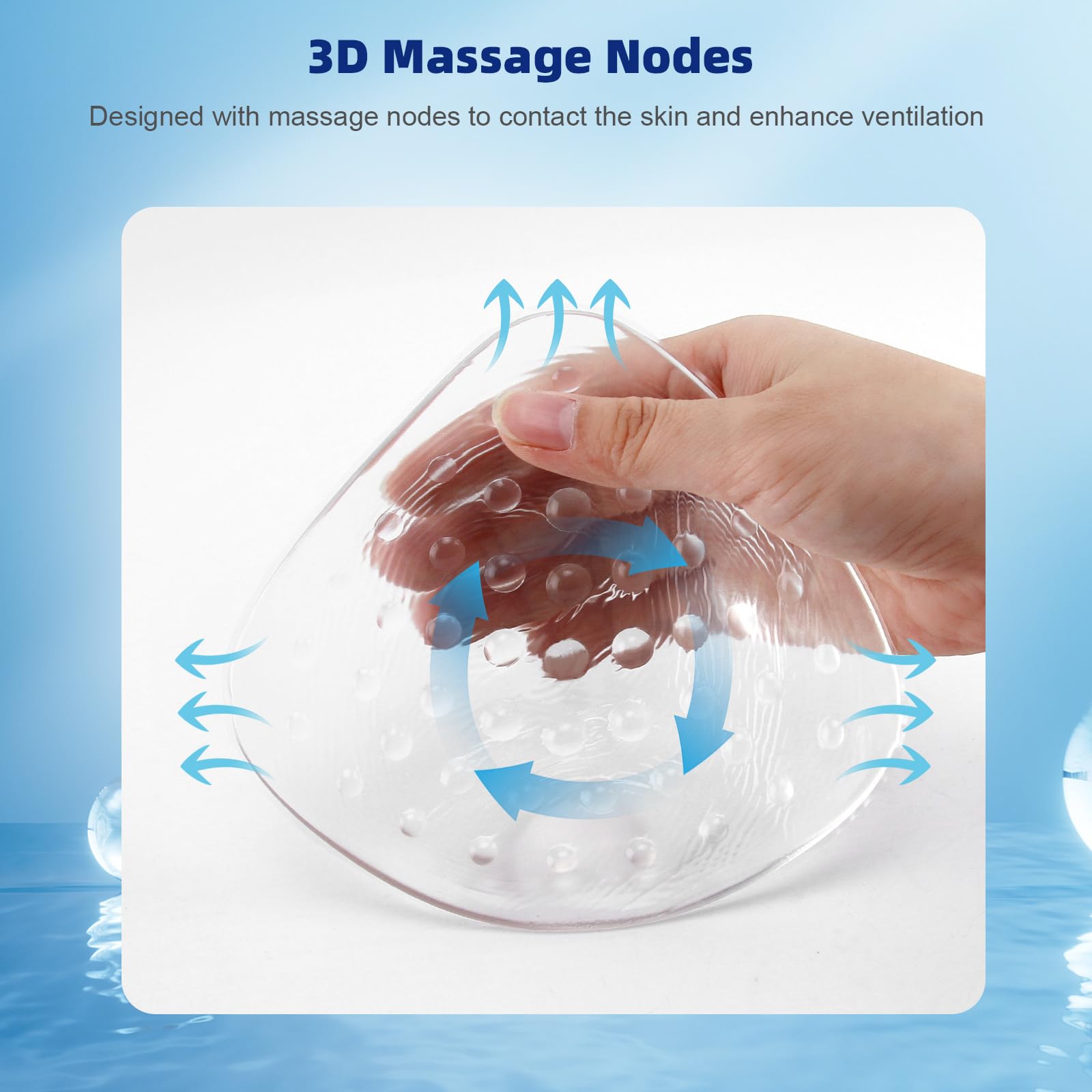 Protesi mammaria per mastectomia per nuoto, forma del seno in silicone impermeabile, inserto concavo per donne post-mastectomia, protesi a triangolo (1 pezzo)