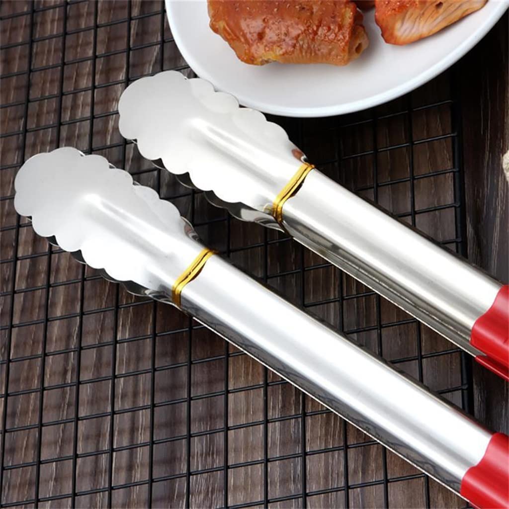 Paquete de 2 Pinzas para Alimentos de Acero Inoxidable Pinzas para Cocina Pinzas para Pan Pinzas para Barbacoa Herramientas de Cocina Accesorios (Color : A, Tamaño : S) (Am)