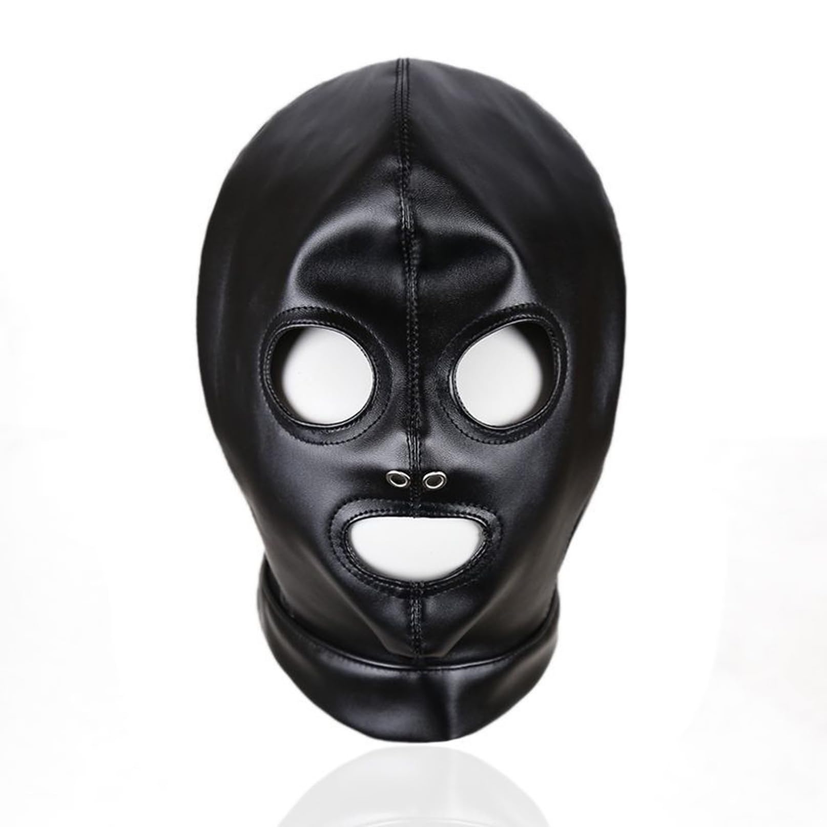 YiZYiF Unisex Adult Full Cover Hood Mask Elastic Latex Shiny Metallic Open Eyes Mouth Hood Headgear Fancy Dress Accessory 2#Black A One Size
