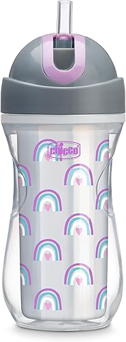 Miniatura 13 de Chicco - Taza con tapa abatible y popote de 9oz | Taza para niños pequeños con aislamiento y popote de silicona suave | Sin derrames | Fácil de