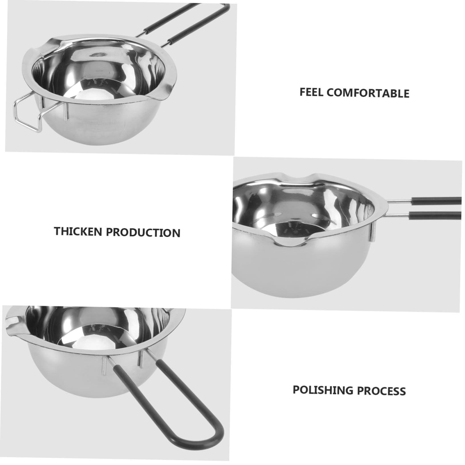 LABRIMP 1pc Chocolate Melting Pot Cover Handle Stainless Steel Baking Tool Ergonomic Design for Easy Use for Melting Chocolate Butter Cheese and More