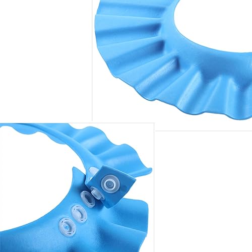 Miniatura 9 de Gorro azul para baby shower, gorro de champú de baño, gorra de visera ajustable, protege tus ojos y cara del agua, adecuado para bebés, niños y