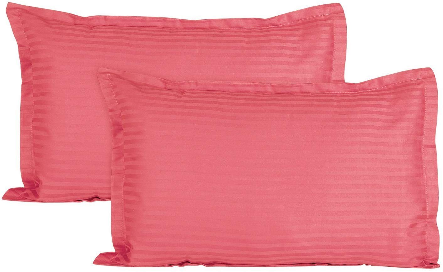 Divine Overseas Pillow Covers Set, Thread Count (Tc) 220, 100% Cotton, Size 18" X 28" Inches (Pack of 4 Pillow Cover, Pink)