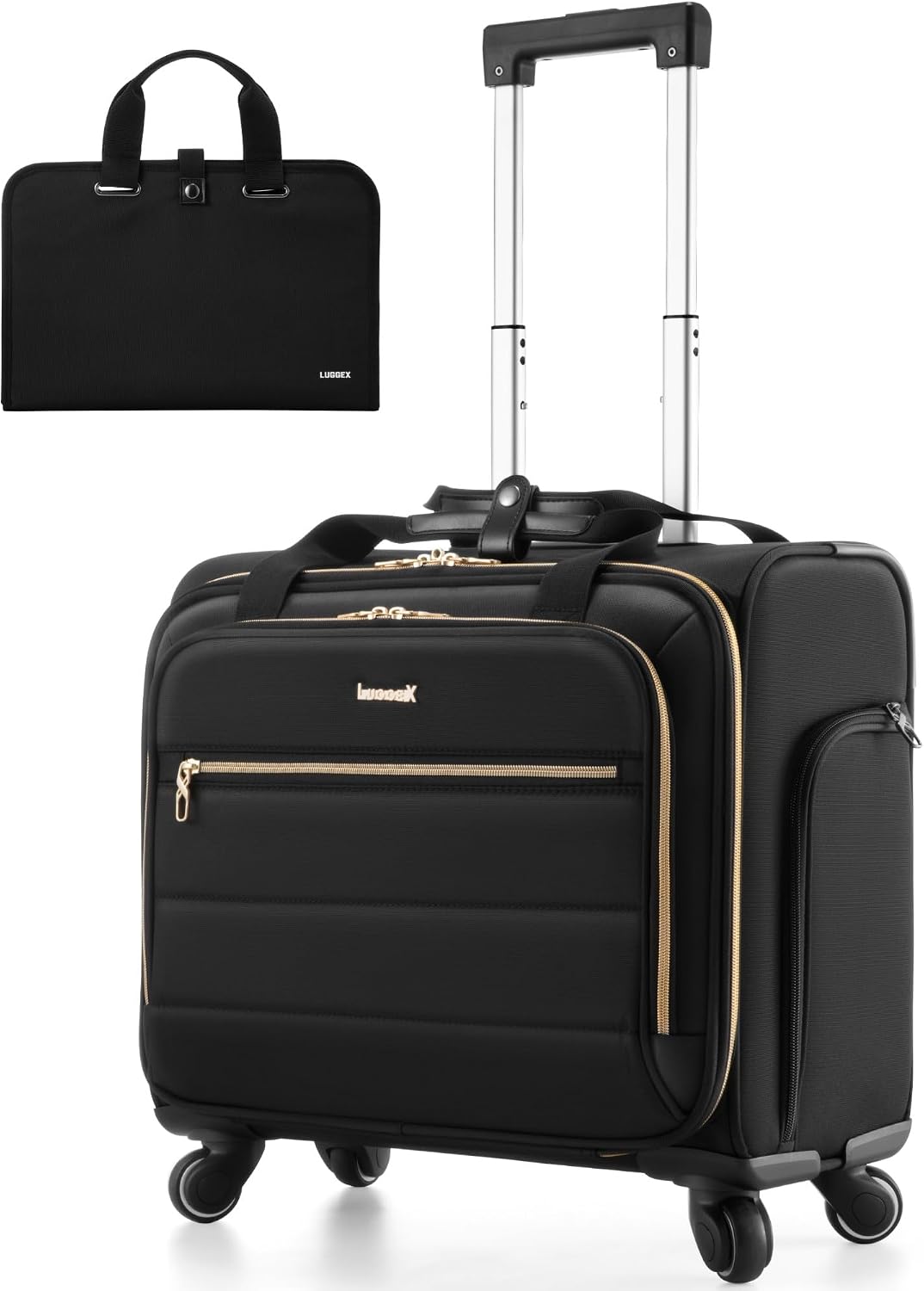 Amazon.com: LUGGEX Wheeled Business Laptop Bag, Black 18 Inch | Not ...