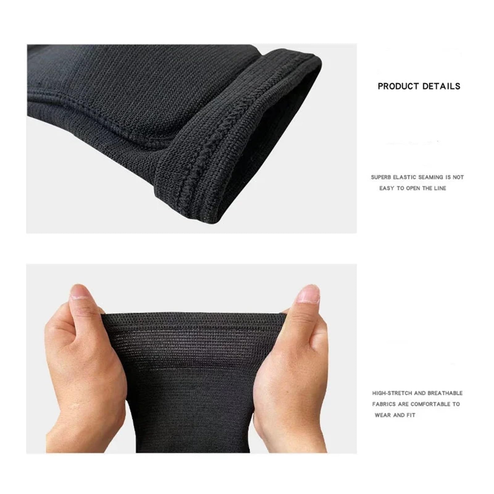 MRKU Genouillères de Sport antidérapantes, 1 Paire, Protection pour Adultes, Danse, élastique, épaisses, en Mousse, idéales pour la Gym, Le Yoga et l'entraînement.