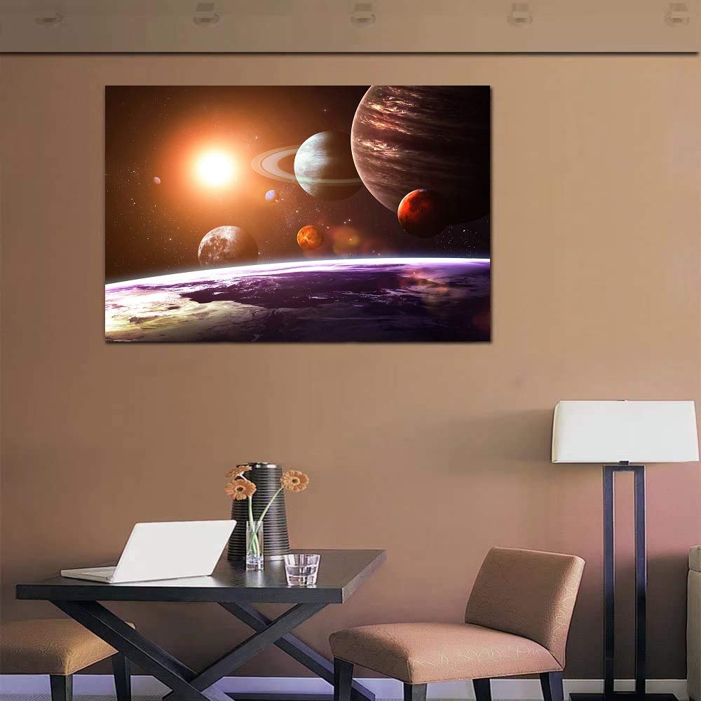 Amazon.co.jp: Potooart 宇宙と惑星のポスター キャンバス絵画 モダン