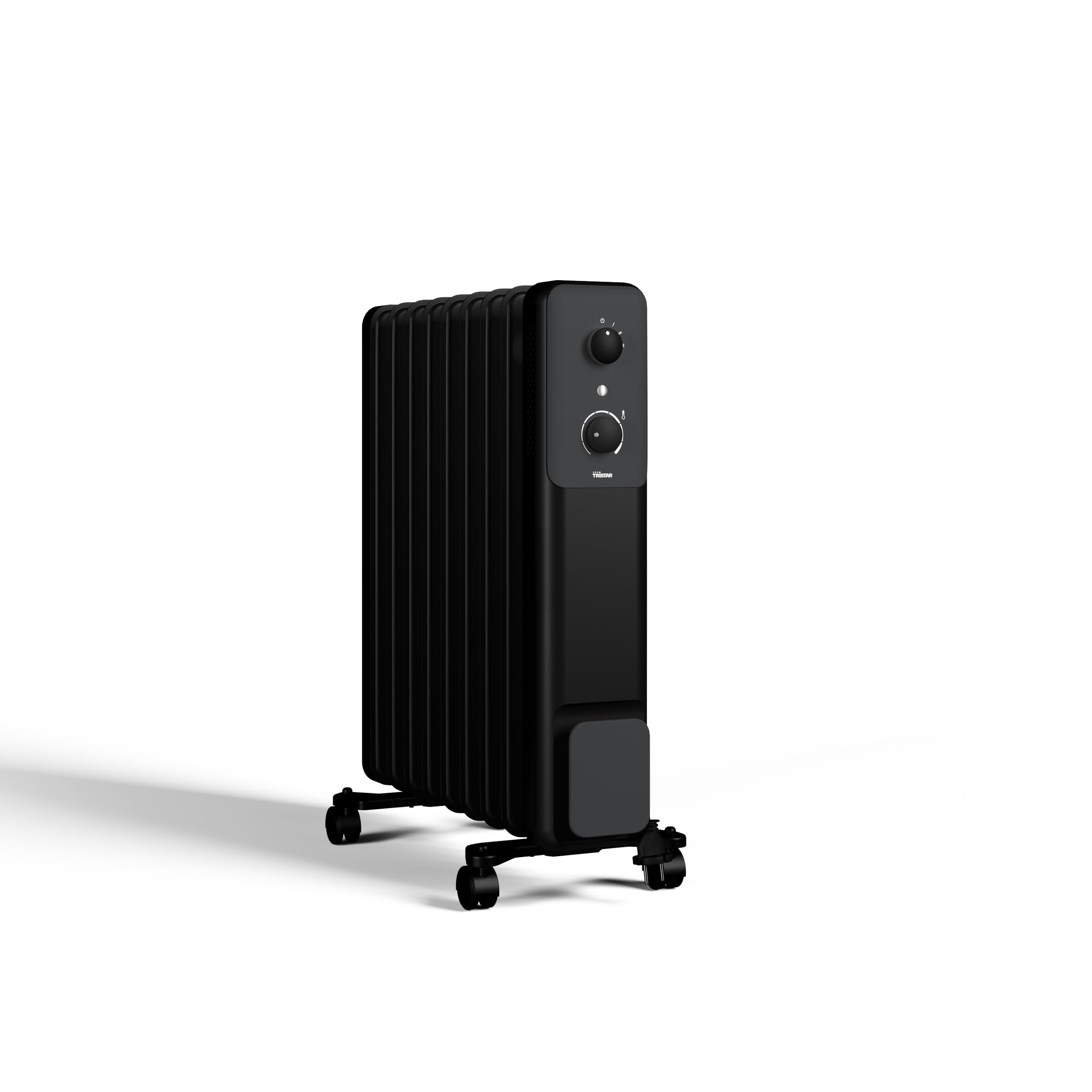 Tristar Radiador de aceite - 9 costillas - 2000 W - 3 niveles de calor - Termostato ajustable - Protección contra sobrecalentamiento y vuelco - Función silenciosa - Con ruedas y asa - Sistema de