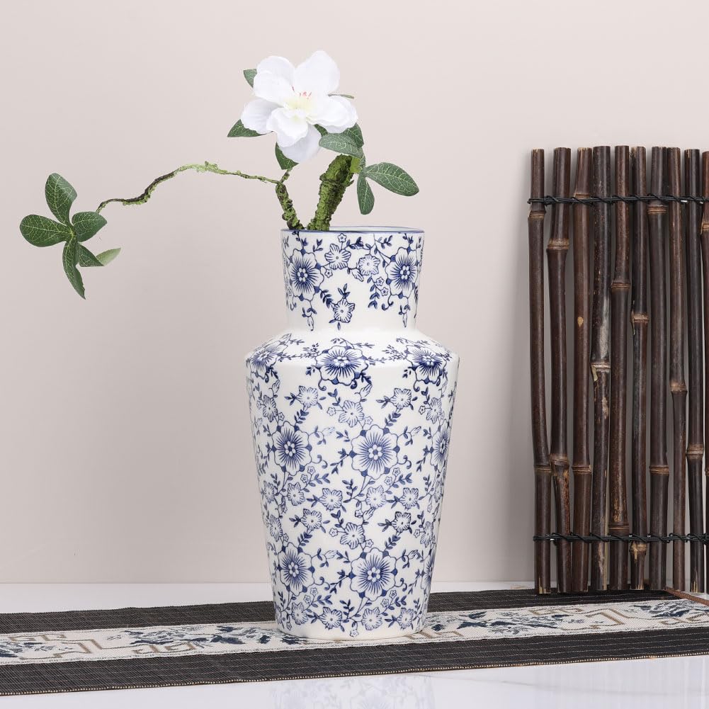 Amazon.co.jp: シノワズリー装飾 青と白の花瓶 - 27.9 cm ヴィンテージ