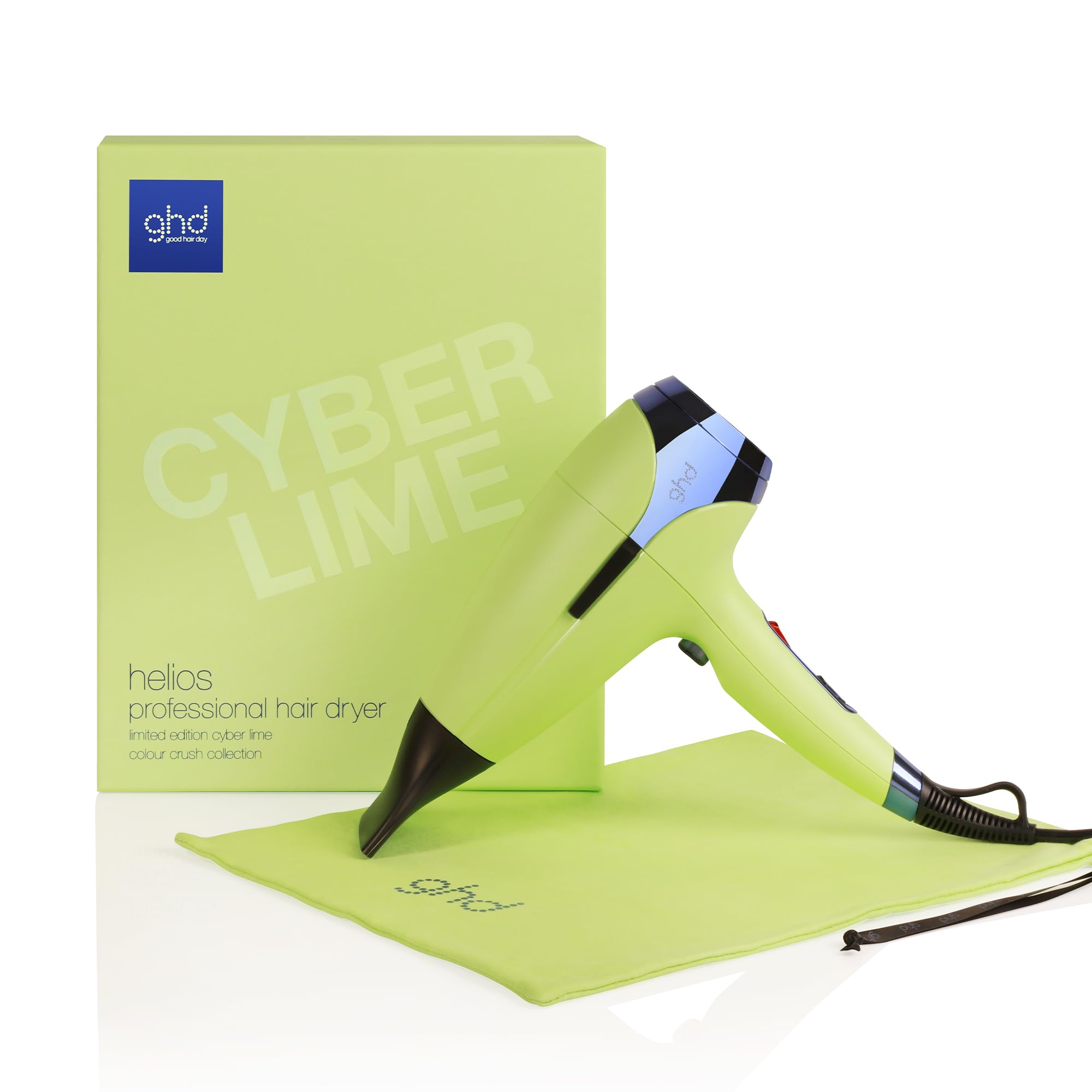 ghd helios Colour Crush - Secador de pelo profesional con tecnología aeroprecis, edición limitada 2024, color verde lima