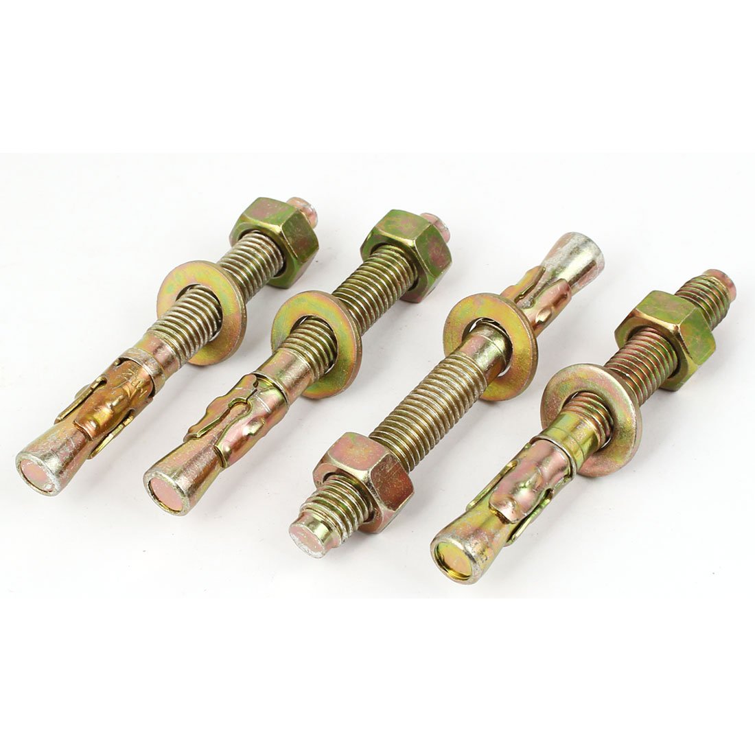 Aexit Yellow Zinc Anchors Plated Expansion Bolt Anchors Gecko Car Repair Bolts Expansion Anchors M12x100mm 4pcs
