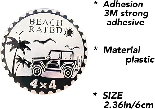 Miniatura 3 de 4 x 4 emblemas de metal para automóvil, emblemas de metal 3D, calcomanías redondas para insignias de automóvil, calcomanías compatibles con Jeep