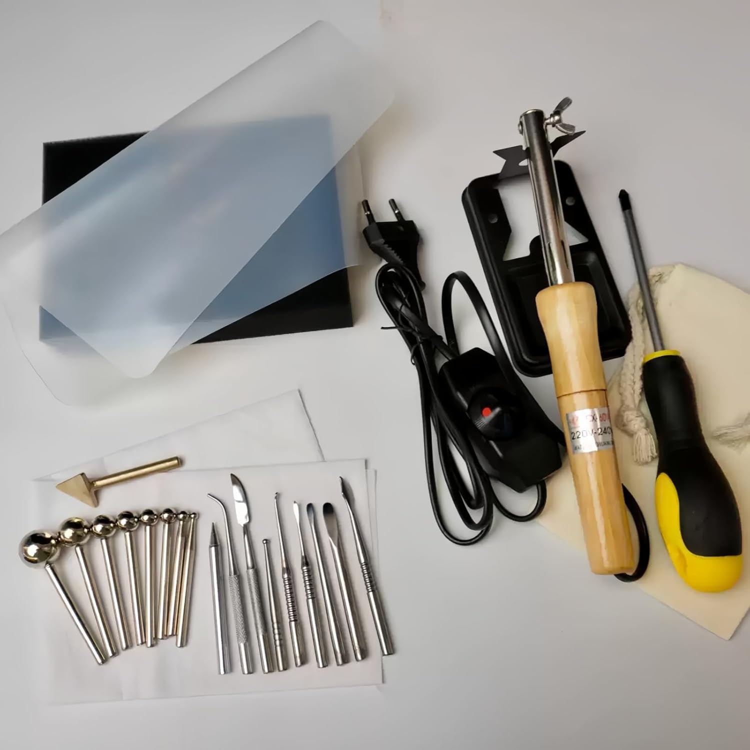WIKINK Electric Fabric Flower Maker, Artificial Flower Ironing Machine, with 18 Ironing Heads Artificial Flower Ironing Machine, Fake Flower Making Tools Kit