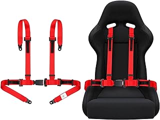 Yakitoko Universal 4 point Safety Harness Set 2 inch Fits Go Kart,UTV,ATV,Racing Red