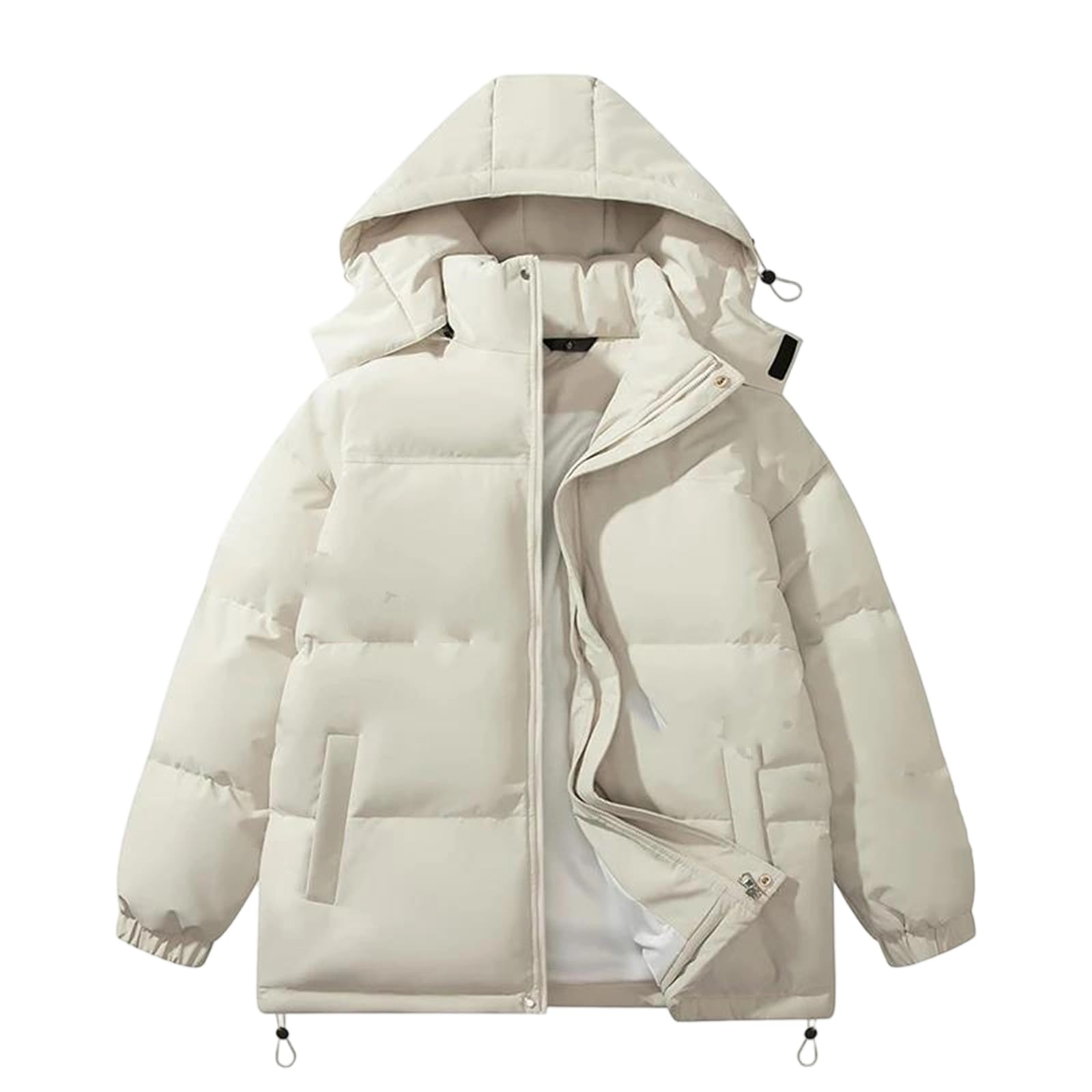 Parka d'hiver à capuche contre le gel veste matelassée épaisse pour couple