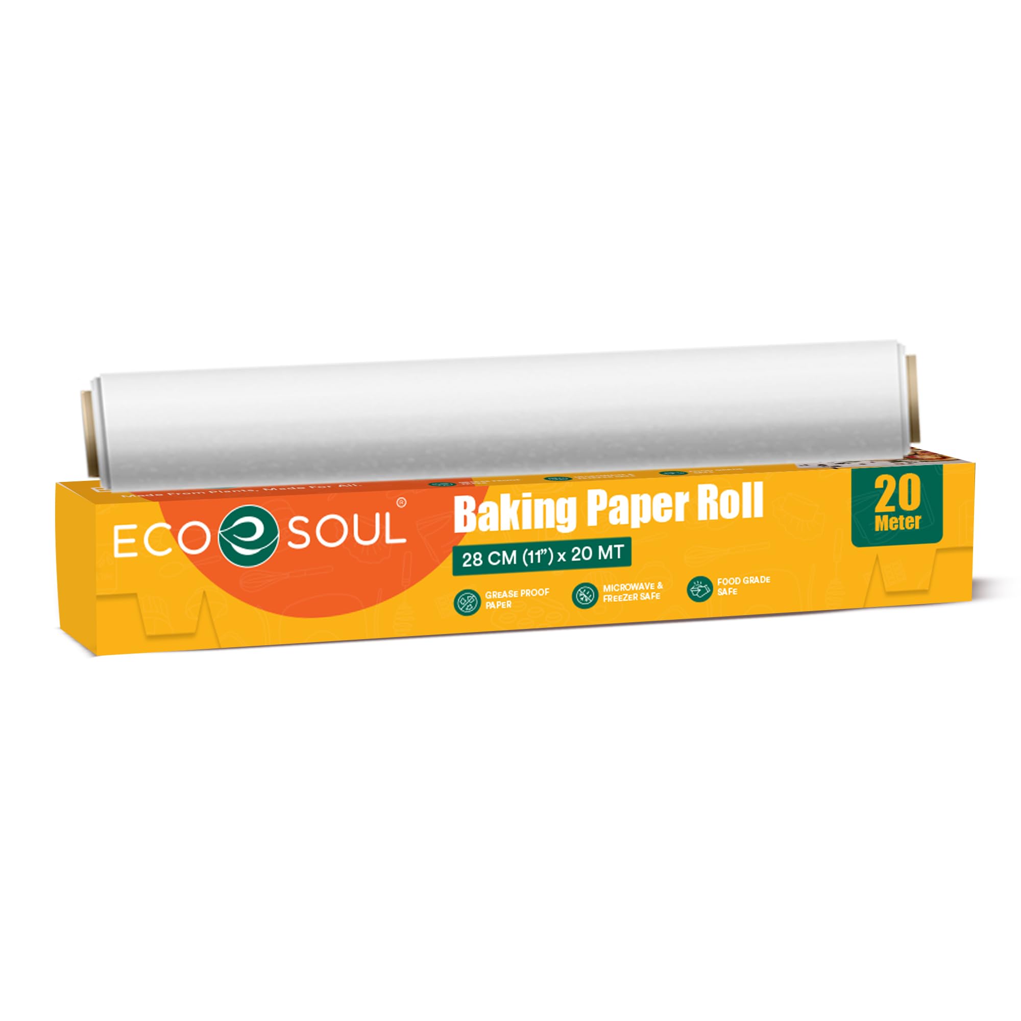 ECO SOUL | [20 Mtr, Pack of 1] Baking Paper Roll |Non-Stick, Oil Proof Butter Roll for Baking | Food Safe | Chemical Free Parchment Paper for Air Fryer | Oven, and Microwave | Baking Essentials-image-6
