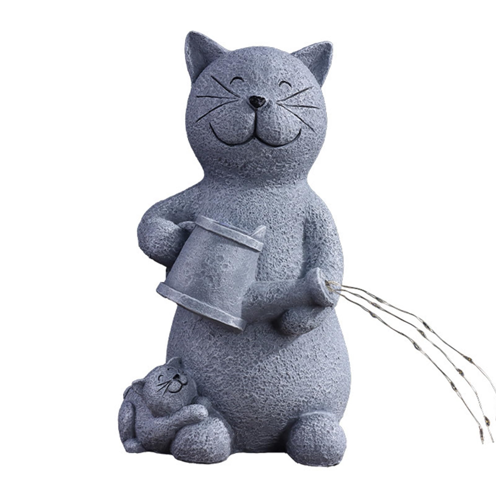 matumou Solar Cat Statue Light, Garden Kitty Holding Lantern Sculpture, Outdoor Waterproof Resin Kitten Solar Light for Yard Patio Lawn