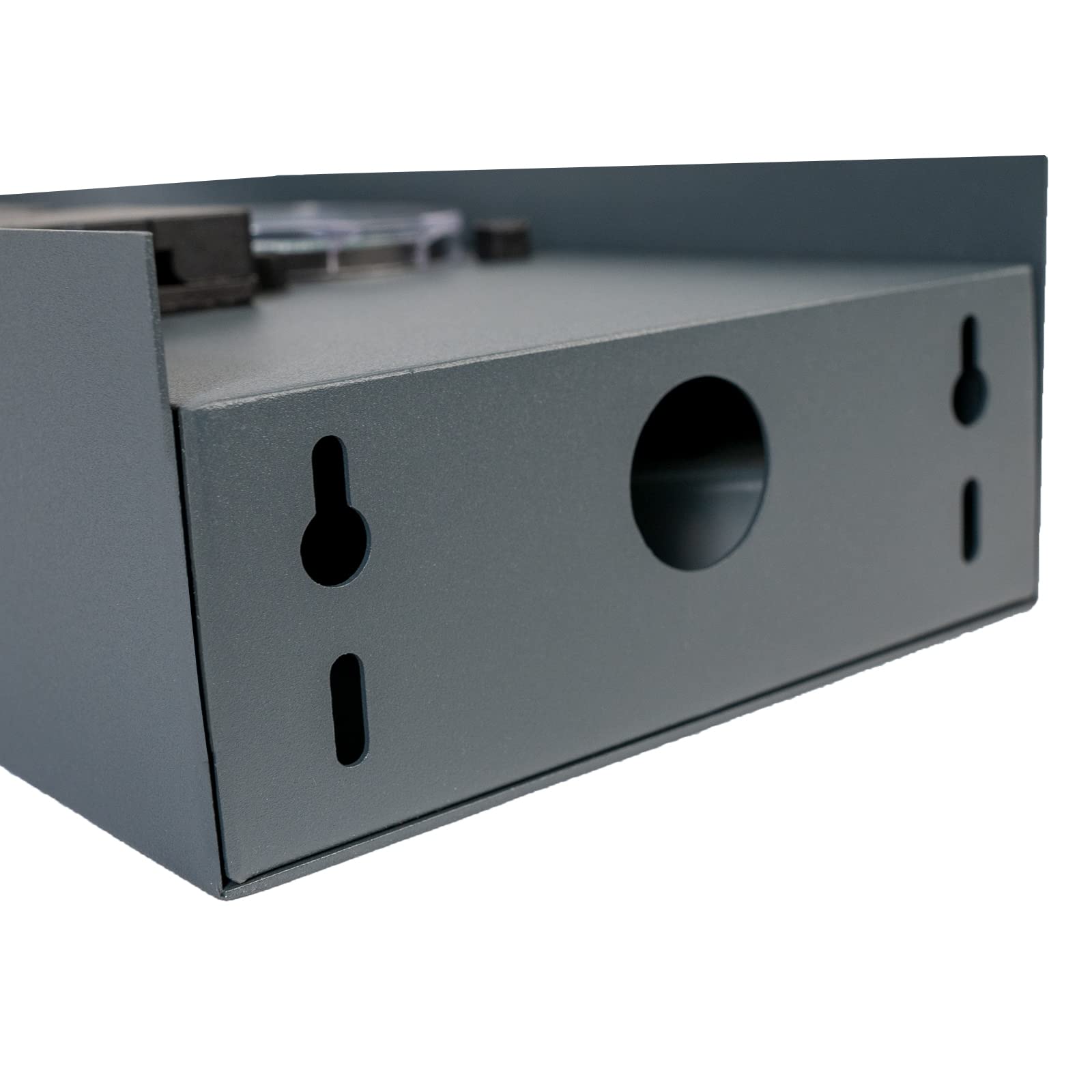 Grafner Edelstahl Design Gartensteckdose mit 4 Steckdosen, 3600 Watt, IP44, oval mit Bogen, anthrazit, KEIN ROST – Pulverbeschichtung, Energiesäule Mehrfach Metall Außen Steckdose 4-Fach schwarz