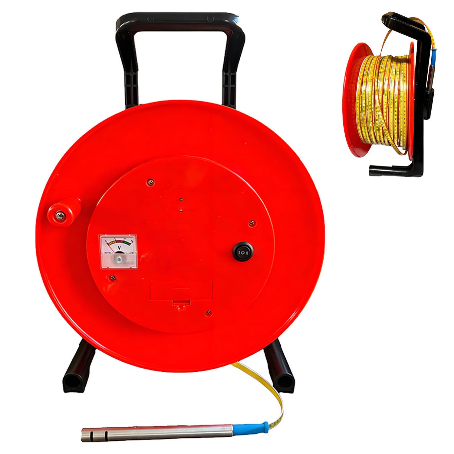 DUMIPME Multi-Range Steel Tape Water Level Sounder, Portable Handheld Groundwater Depth Measuring Instrument with for Drilling Borehole, Dam, Foundation Pit & Agricultural Well Monitoring 300m(984ft)