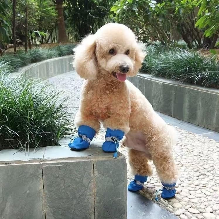 FaJoek 4 x Non-Slip Snow Protection Dog Boots, Dog Boots with Reflective Straps, Waterproof Dog Shoes - Image 4