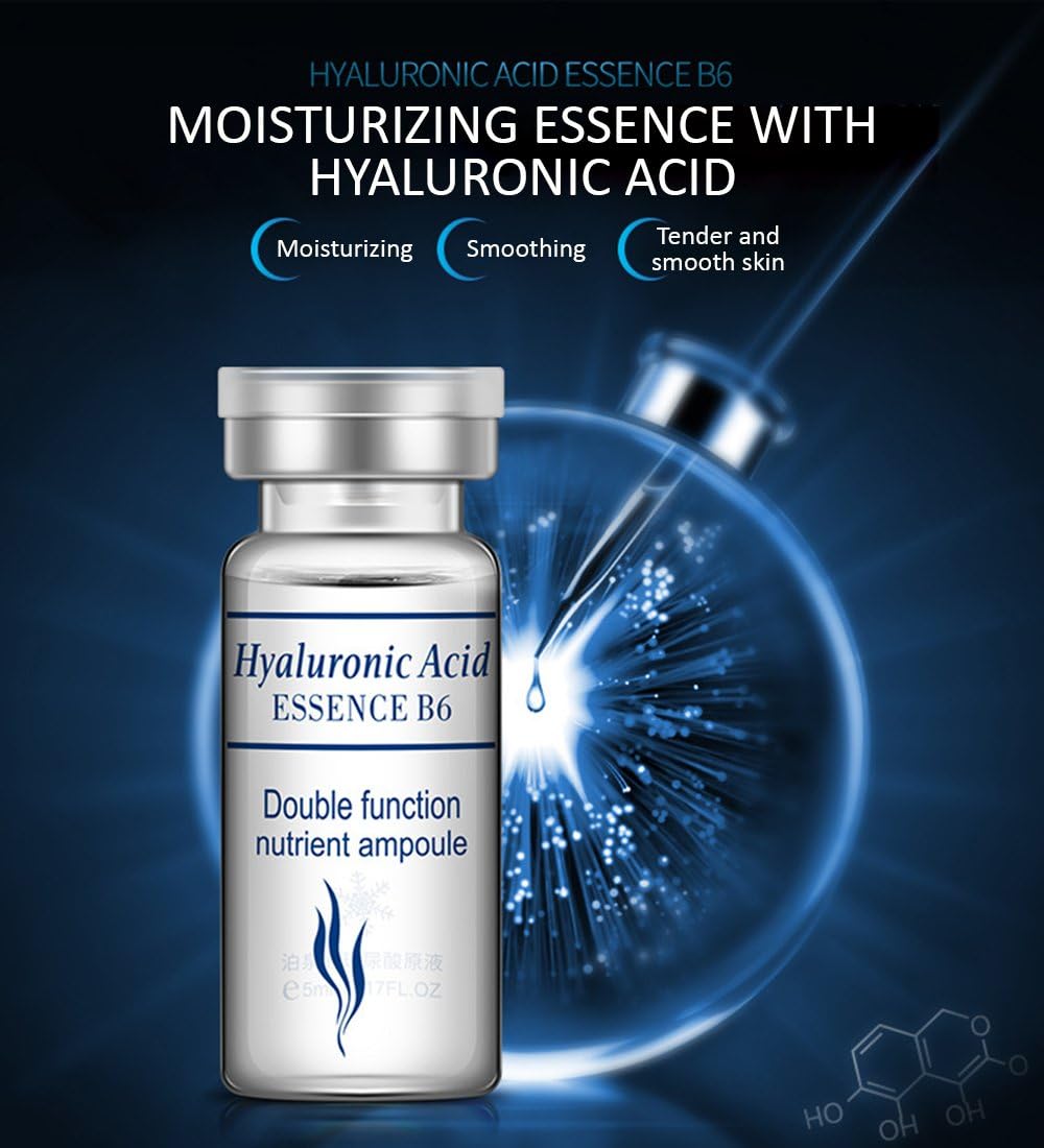 BIOAQUA Hyaluronic Acid Essence B6 Glycerol Tender Smooth Skin Serum Plant Extracts Nourishing Moisturizing 5ml*10PCS/Box - Image 3