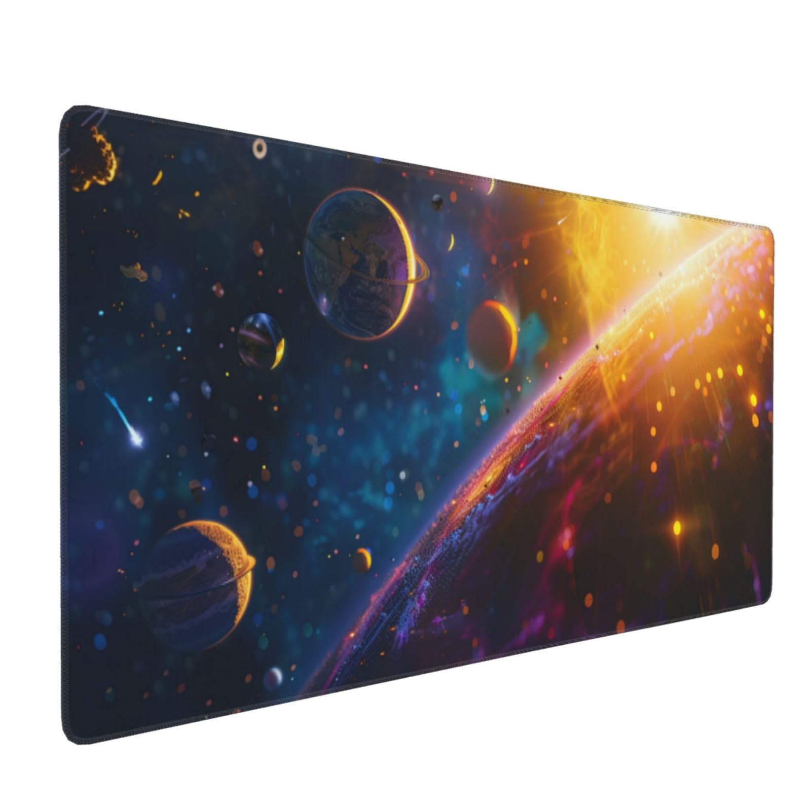 Podkładka pod mysz do gier planeta podkładka pod mysz XXL 1000 x 500 x 3 mm abstrakcyjna podkładka pod biurko pod rękę z gumową podstawą, podkładka pod mysz z antypoślizgowymi szwami dla pracowników