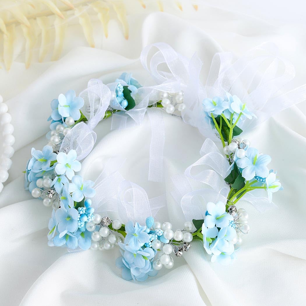 Campsis Blue Flower Headband, Floral Headpiece for Girls - Image 5