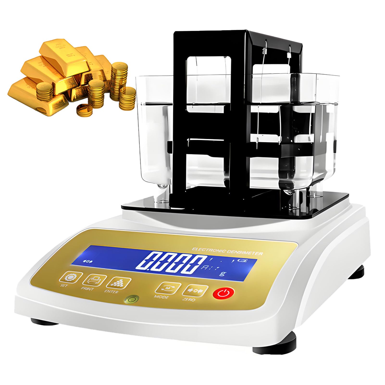 DUMIPME Gold Density Tester & Purity Analyzer Machine, 0.01/0.001g High Precision Precious Metal Tester for Gold, Silver, Platinum, Palladium,Jewelry Lab, Bank, Use with LCD Display 200K