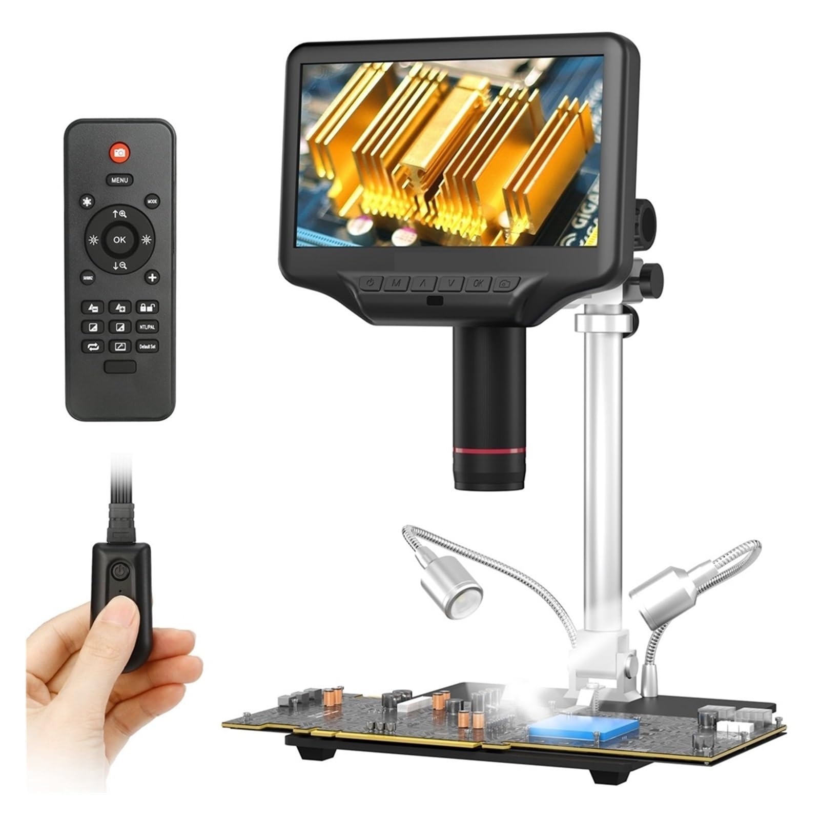 Mikroskop dla dorosłych dzieci, Mikroskop 7-calowy Wyświetlacz LCD Mikroskopy Przemysłowe Cyfrowa Elektroniczna Konserwacja Szkło Powiększające 270X dla dzieci uczniów dom szkoła laboratorium